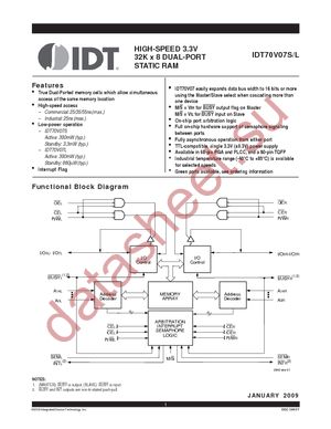 IDT70V07L25PFI8 datasheet  